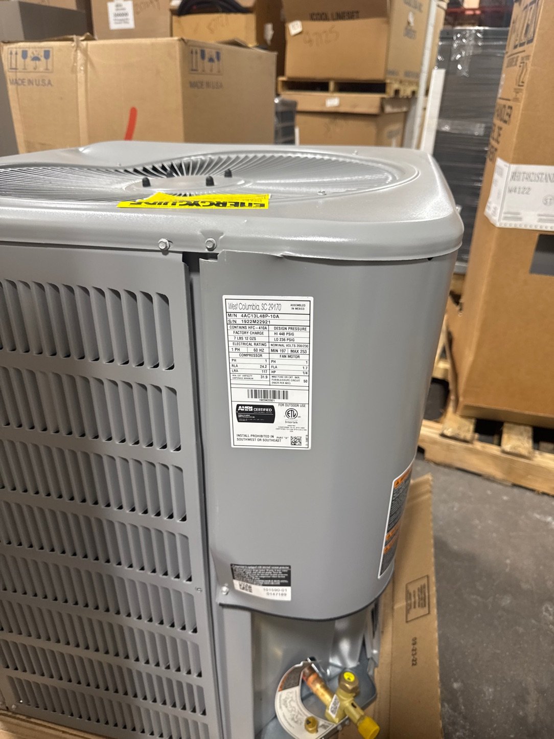 4 Ton Split-System Air Conditioner; 13 SEER, 208-230/60/1 R-410A
