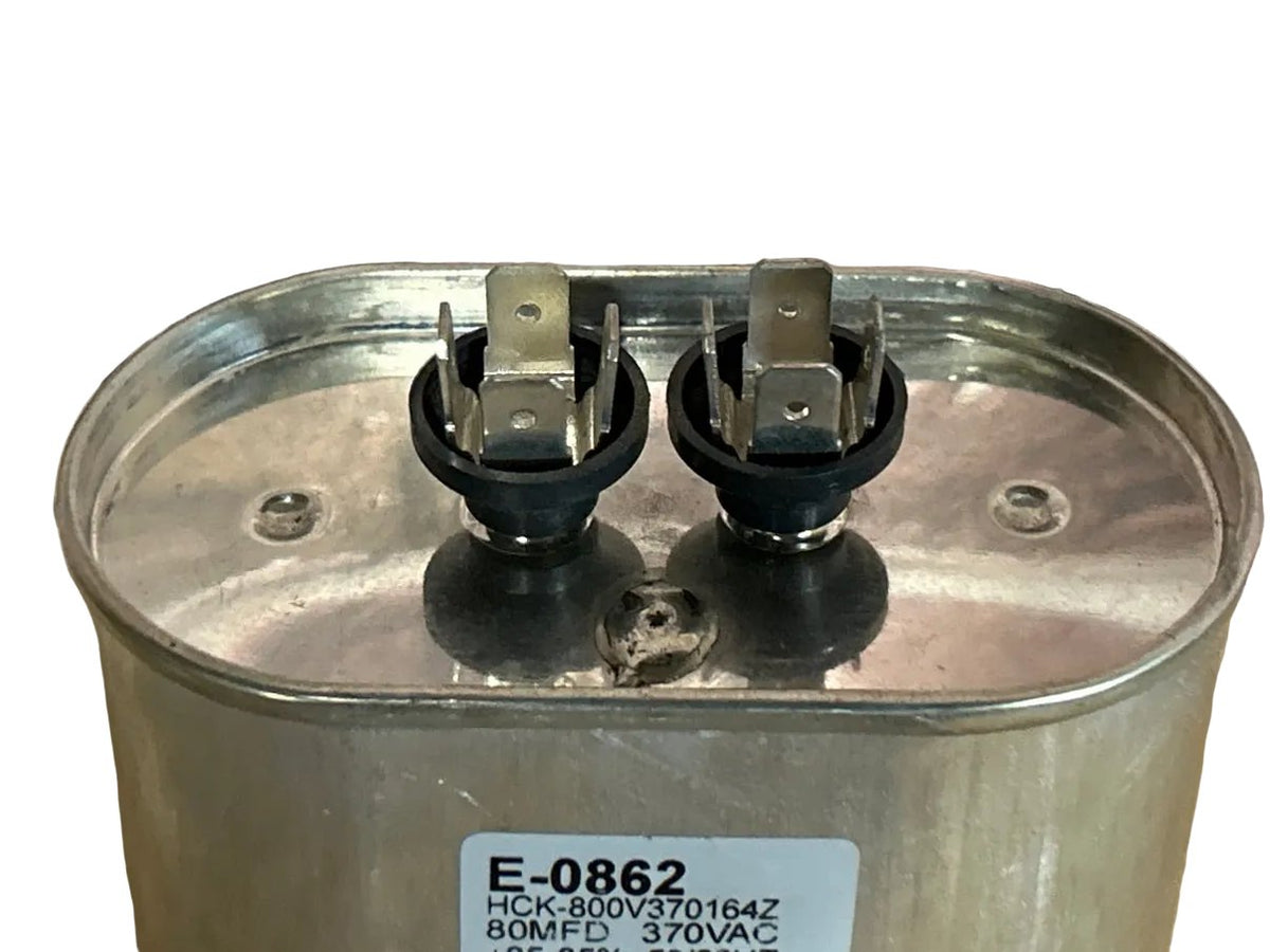 370 Vac, 80MFD 50/60 Hz, Oval Capacitor