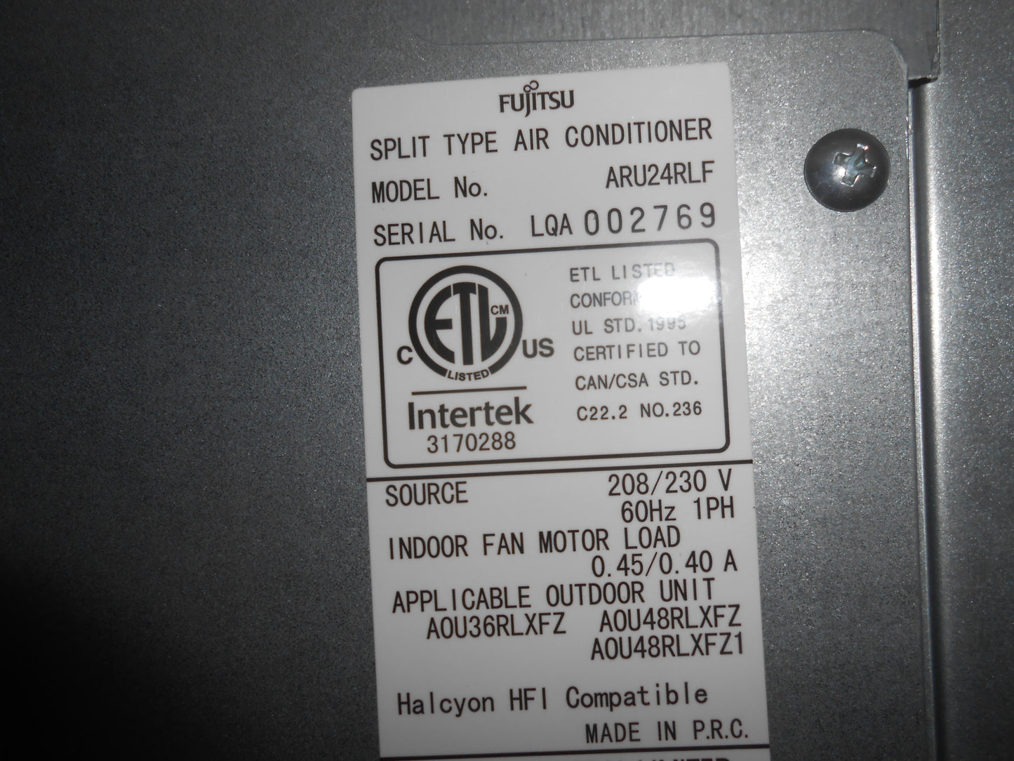 Unidad de tratamiento de aire con bomba de calor para montaje en techo, minisplit, sin conductos, para interiores, de 2 toneladas, 208-230/60/1 R410A