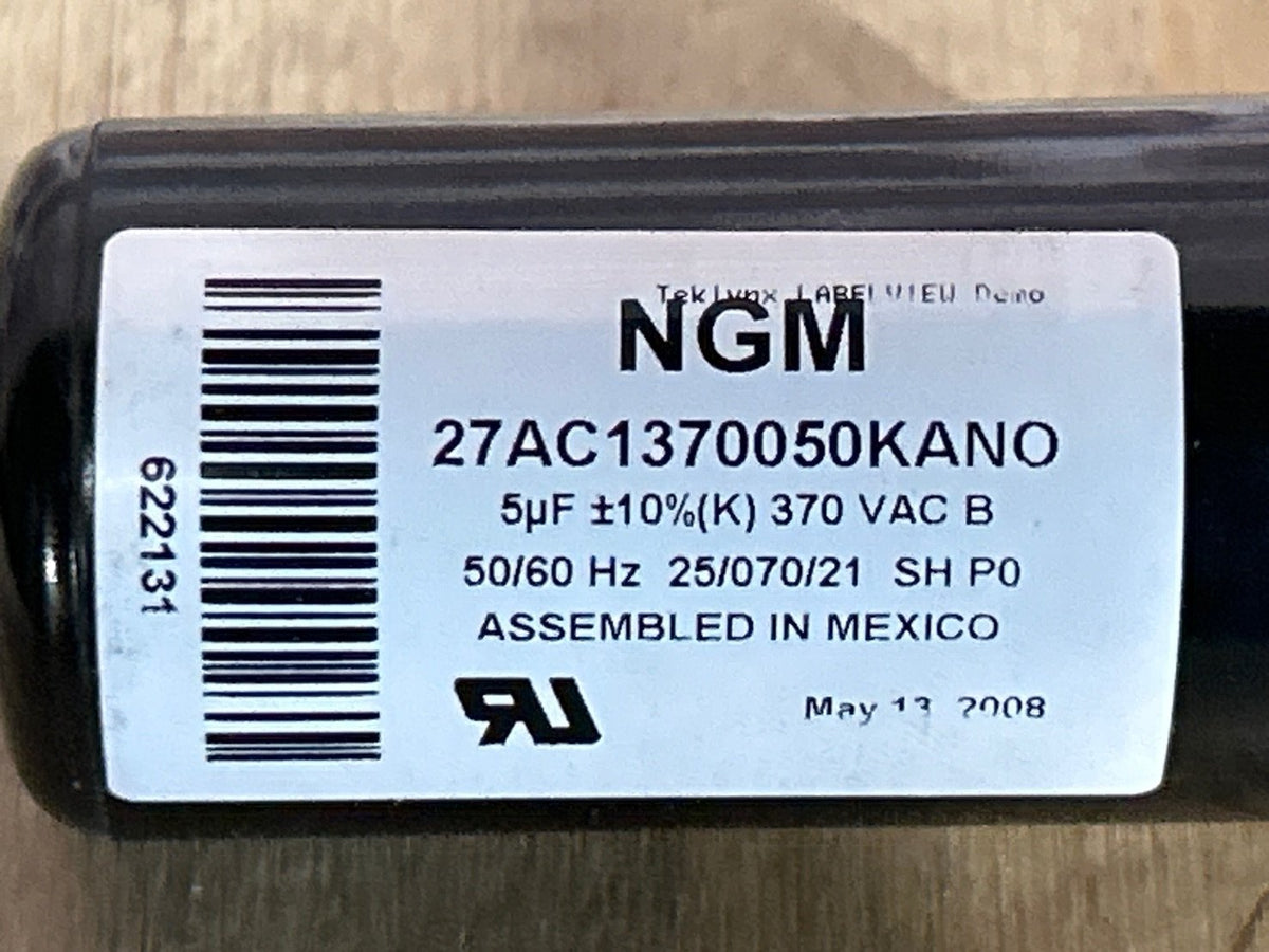 5UF  x 370VAC Round Run Capacitor 4 -Terminals