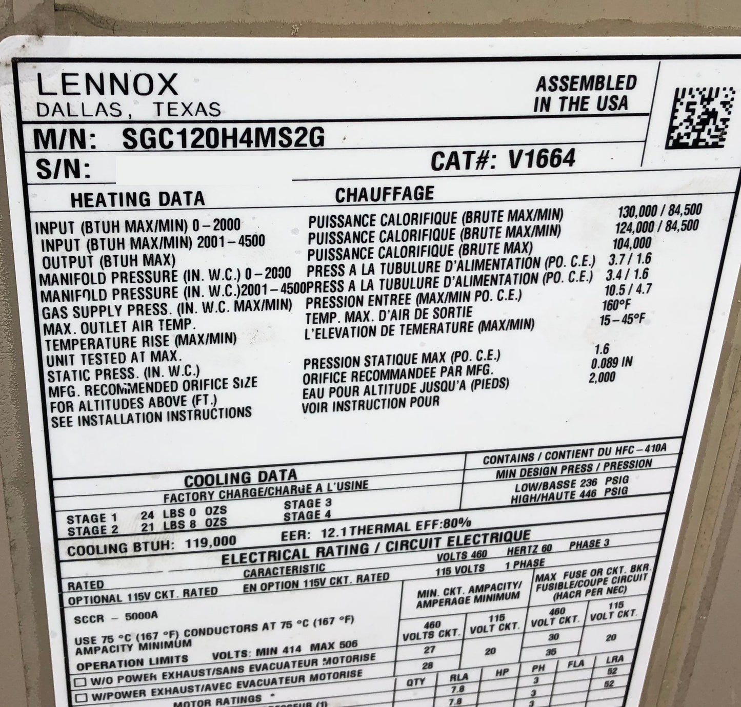 Camión de techo empaquetado accionado por correa, de 10 toneladas, 2 etapas, a gas/eléctrico de alta eficiencia