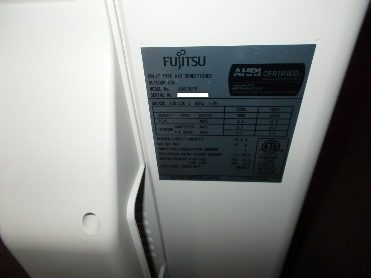 3/4 Ton Single Zone Outdoor Mini-Split DC Inverter Heat Pump Unit, 26 Seer 208-230/60/1 R-410A