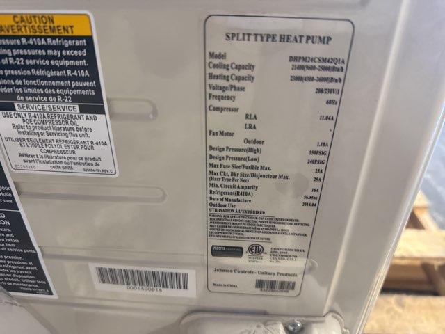 2 Ton Single Zone Outdoor Mini-Split Heat Pump Unit, 18 SEER 208-230/60/1 R-410A