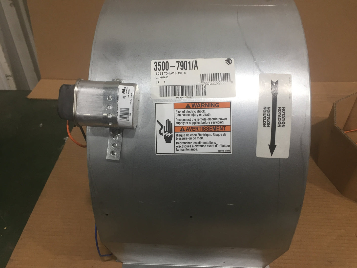 5 Ton Blower Assembly, 240 Volt,  3/4 Hp, 4 Speed