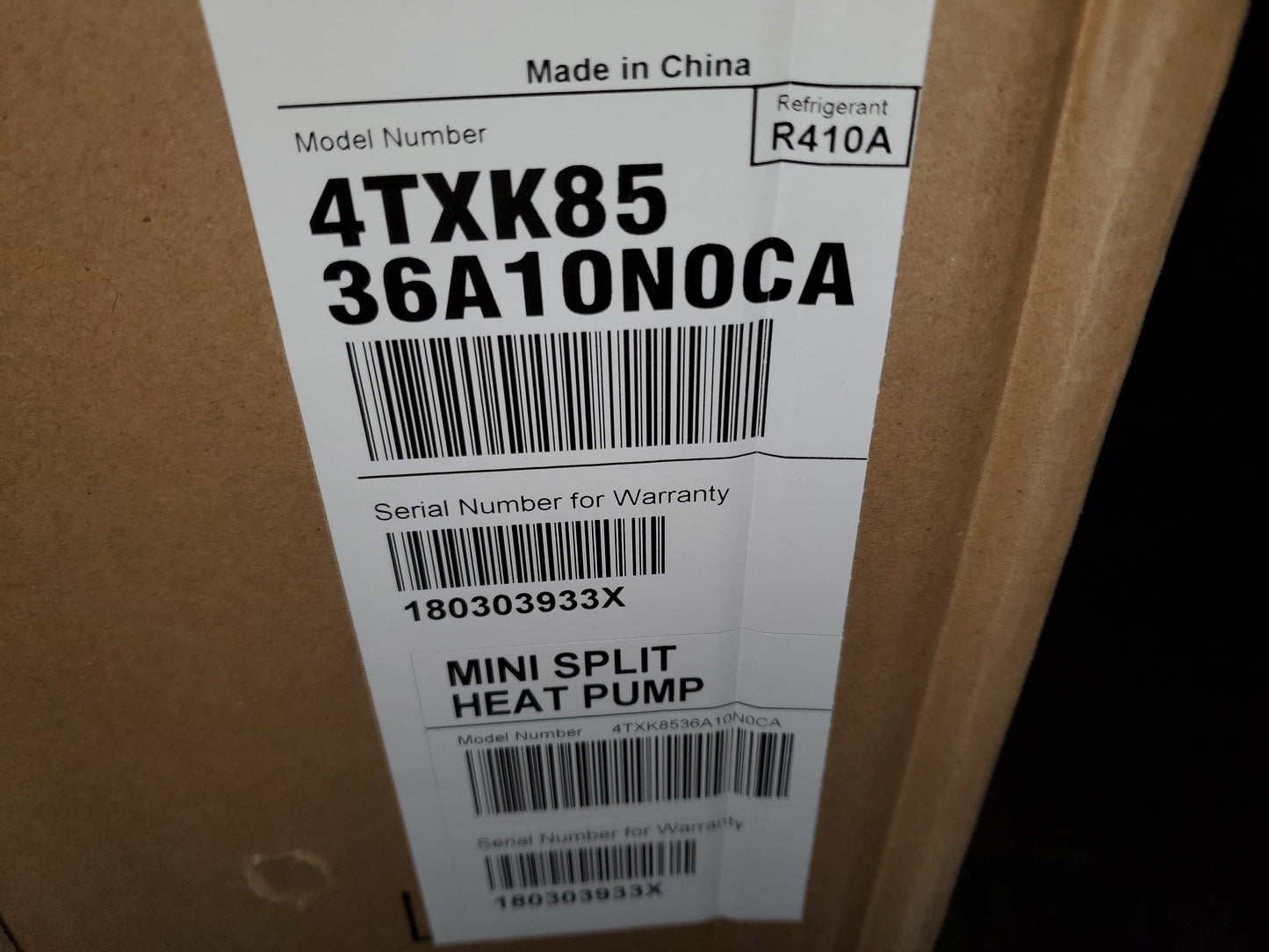 36,000 BTU Single-Zone Heat Pump DC Inverter Outdoor Mini-Split Unit; 18 SEER, 208-230/60/1, R-410A