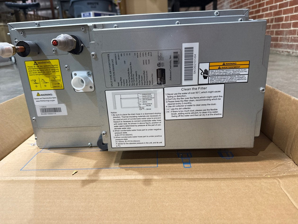 24,000 Btu Single Zone ID Ductless Mini-Split AC , 20 Seer 208-230/60/1 R-410A CFM 820