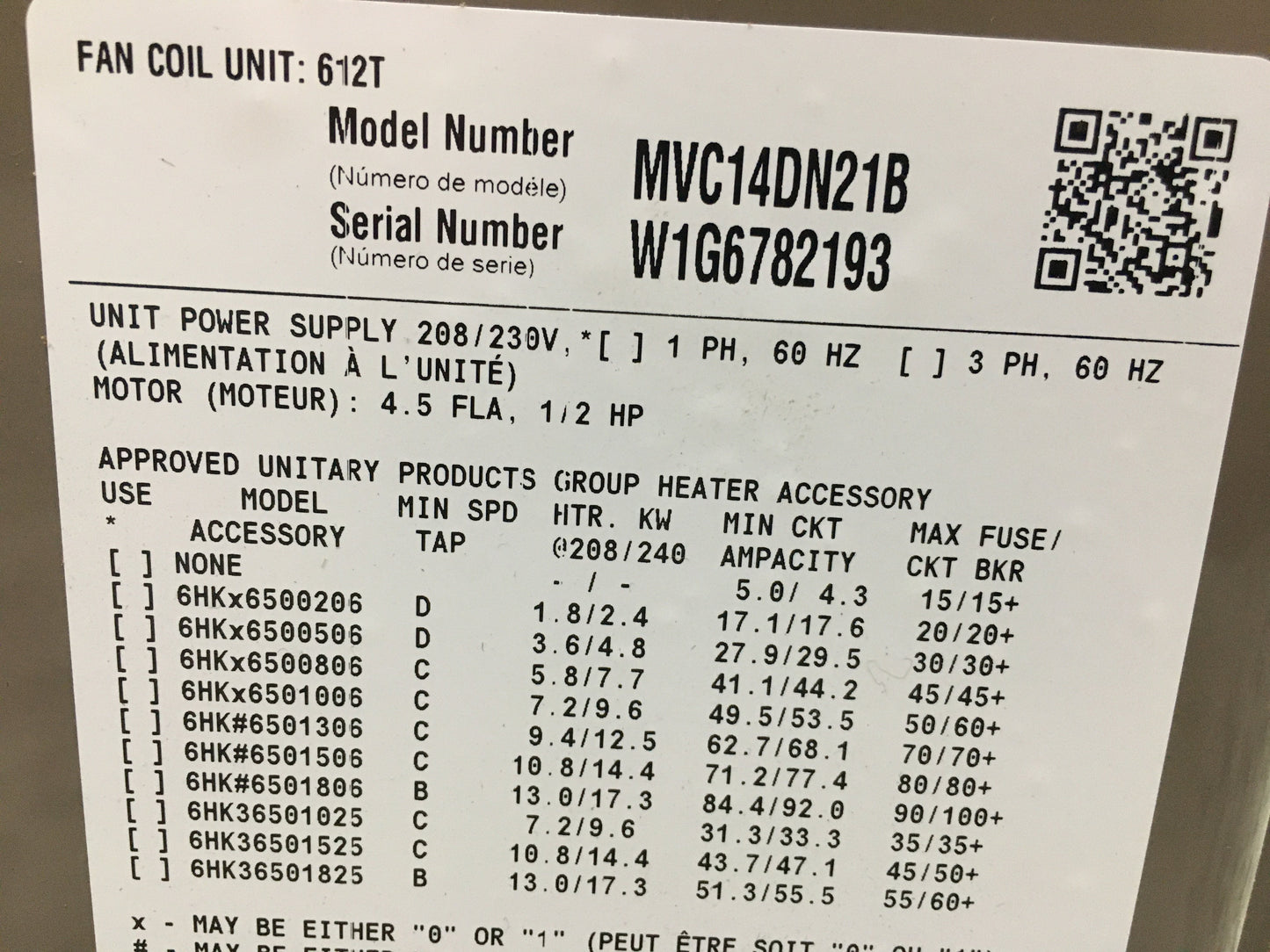 Manejador de aire compatible con comunicación de velocidad variable, ECM multiposición de CA/HP de 3,5 toneladas, sin serpentín