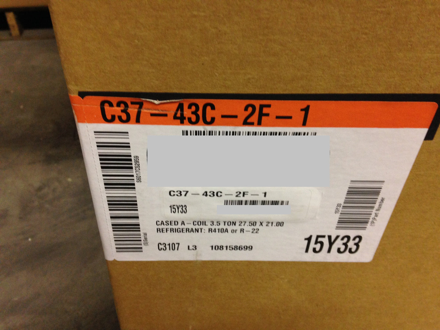 Serpentín A de flujo ascendente para aire acondicionado/HP de 3,5 toneladas, R-22/R-410A, CFM 1400