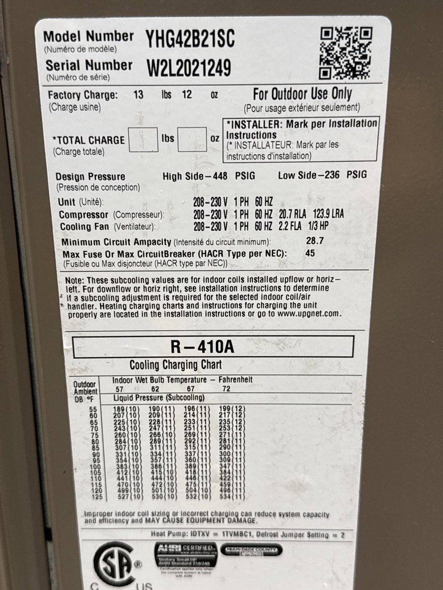 3.5 Ton LX Series Split-System Heat Pump; 16 SEER, 208-230/60/1, R-410A