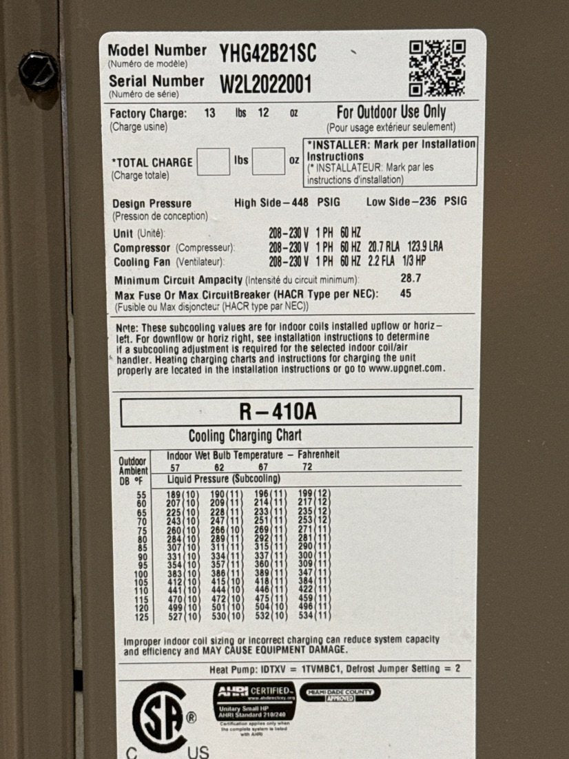 3.5 Ton LX Series Split-System Heat Pump; 16 SEER, 208-230/60/1, R-410A