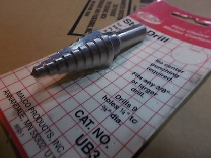 1/4" TO 3/4" UNI-BIT DRILL BIT FOR METAL PLASTIC AND WOOD