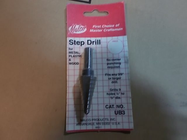 1/4" TO 3/4" UNI-BIT DRILL BIT FOR METAL PLASTIC AND WOOD