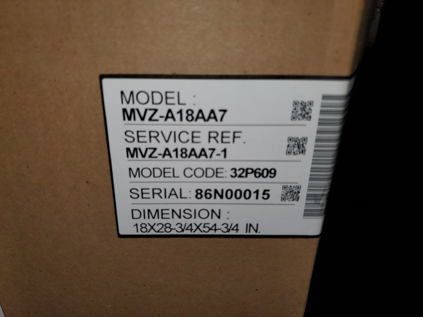 18,000 BTU Ducted Multi-Position Heat Pump Air Handler, 208-230/60/1 R-410A