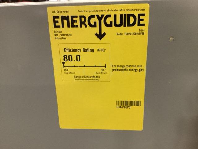 120,000 BTU Two-Stage Variable Speed Upflow/Horizontal Gas Furnace, 80% 115/60/1 CFM 2000