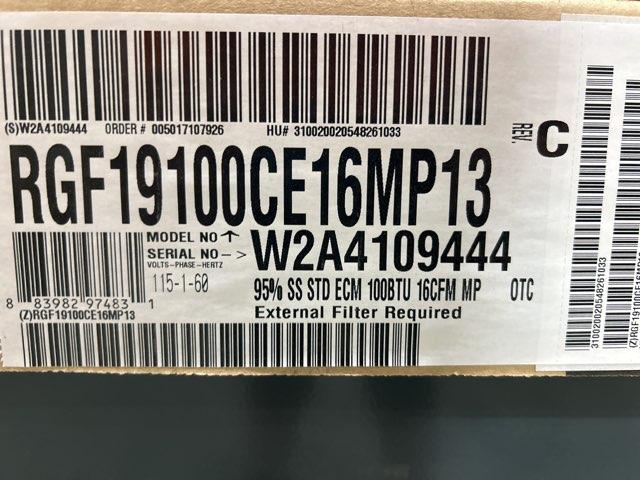 100,000 BTU Single Stage Multi-Position ECM Natural Gas Furnace, 120/60/1 95.5% AFUE 1600 CFM