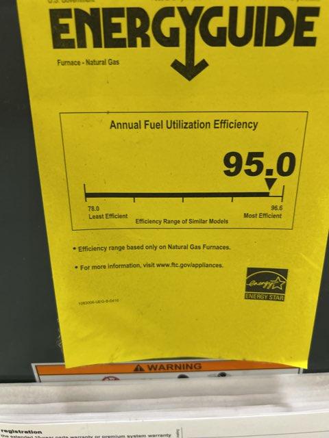 100,000 BTU Single Stage Multi-Position ECM Natural Gas Furnace, 120/60/1 95.5% AFUE 1600 CFM