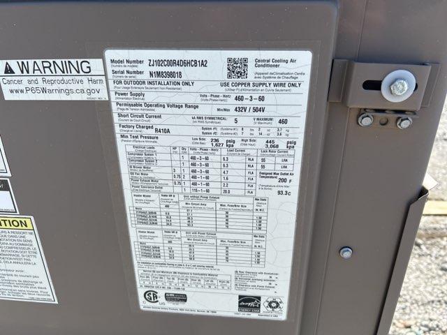 8.5 Ton Convertible Packaged Air Conditioning Unit, 12.2 EER 460/60/3 R-410A