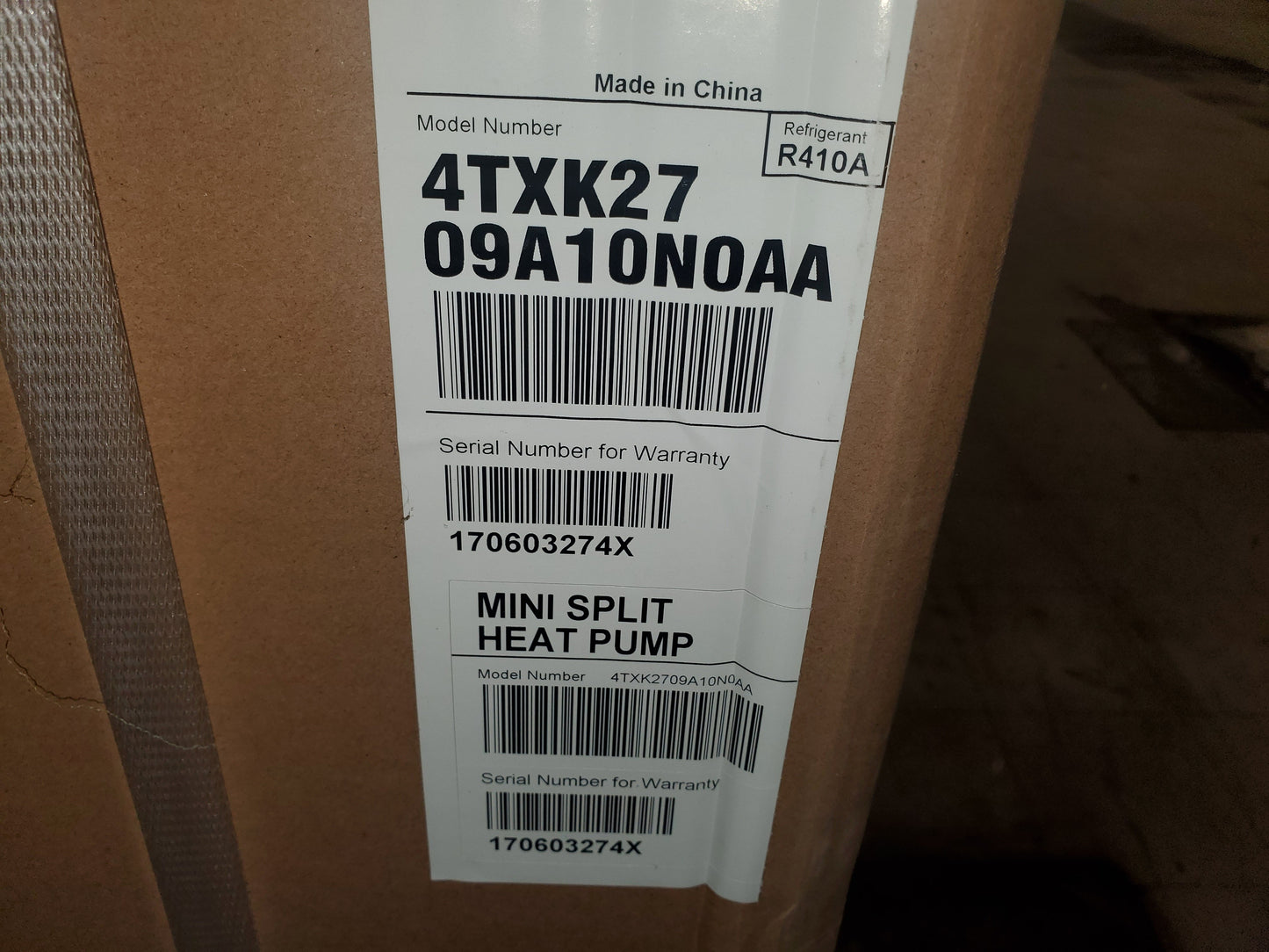 9,000 BTU Single-Zone Heat Pump DC Inverter Outdoor Mini-Split Unit; 27 SEER, 208-230/60/1, R-410A