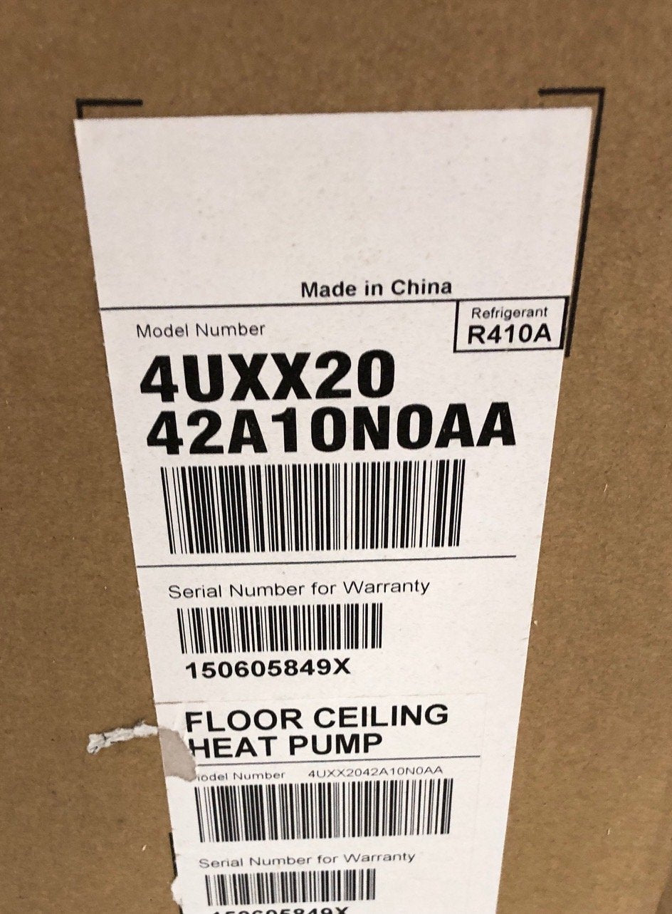 42,000 BTU Floor/Ceiling Indoor Mini-Split Heat Pump, 20 SEER 208-230/60/1 R-410A CFM:1400