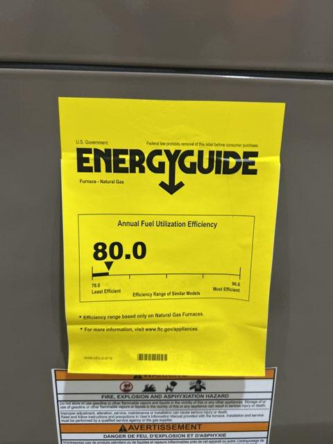 120,000 BTU Standard ECM Multi-Position Natural Gas Furnace, 80% 115/60/1 2000 CFM