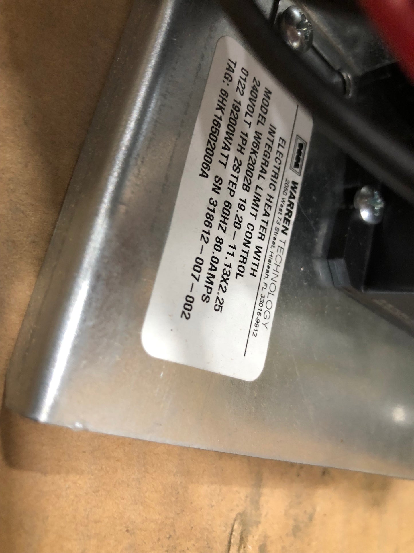 19.2 Kw 240/60/1 Electric Heat Kit With Breaker