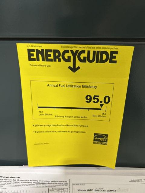 80,000 BTU ECM Motor Multi-Position Natural Gas Furnace, 95.5% 1600 CFM