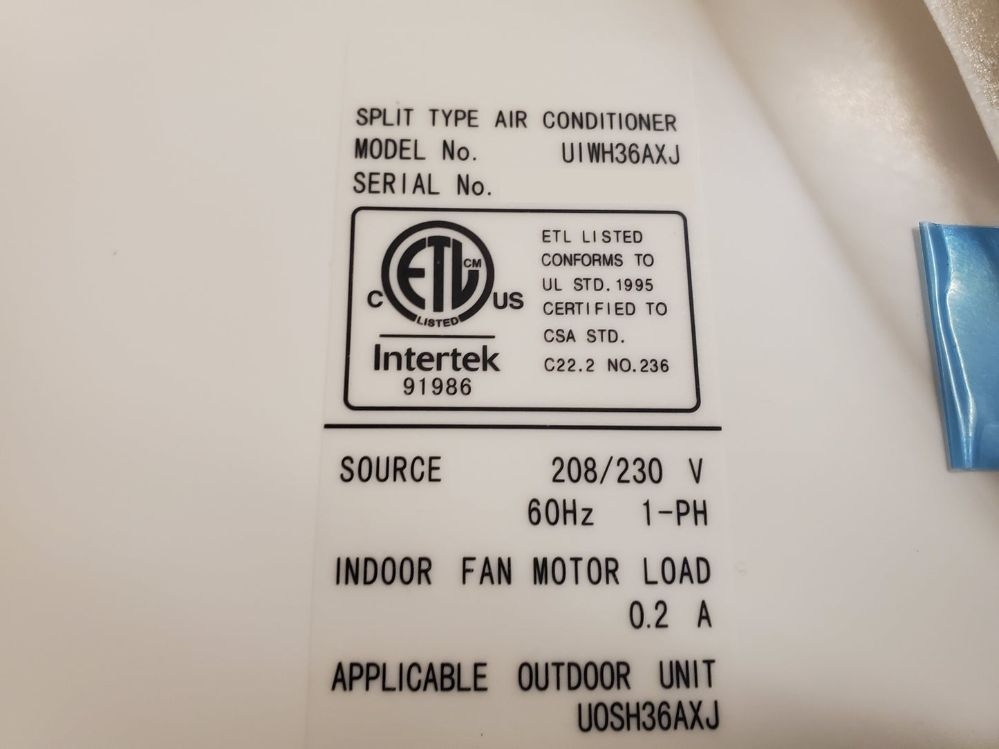 36,000 BTU "Achiever" Series Wall Mounted Inverter Indoor Mini-Split Heat Pump Unit