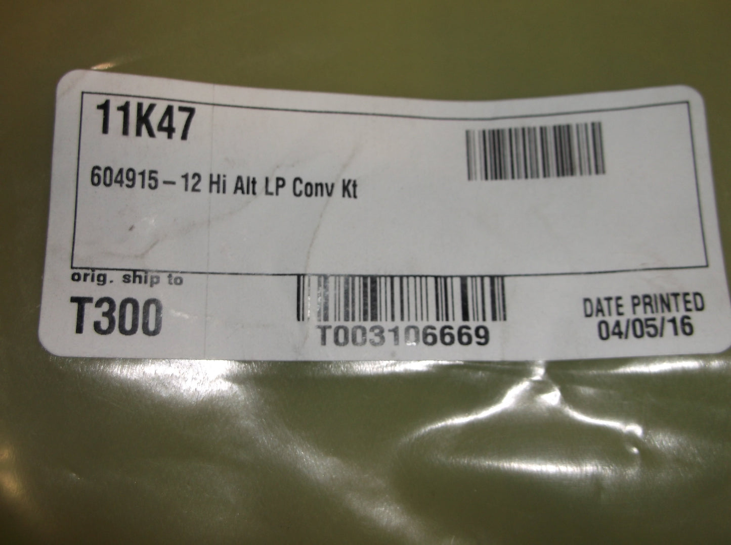 High Altitude Natural to LP/ Propane Conversion Kit 2-Stage