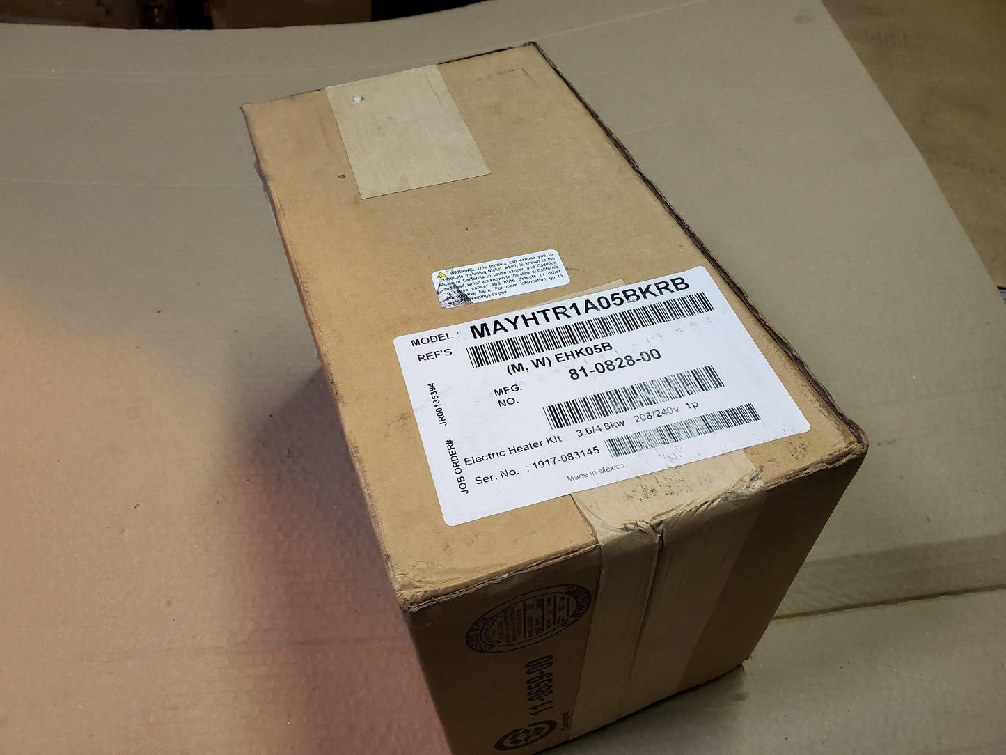 5 Kw Electric Heat Kit 208-240/50-60/1, W/35Amp Breaker