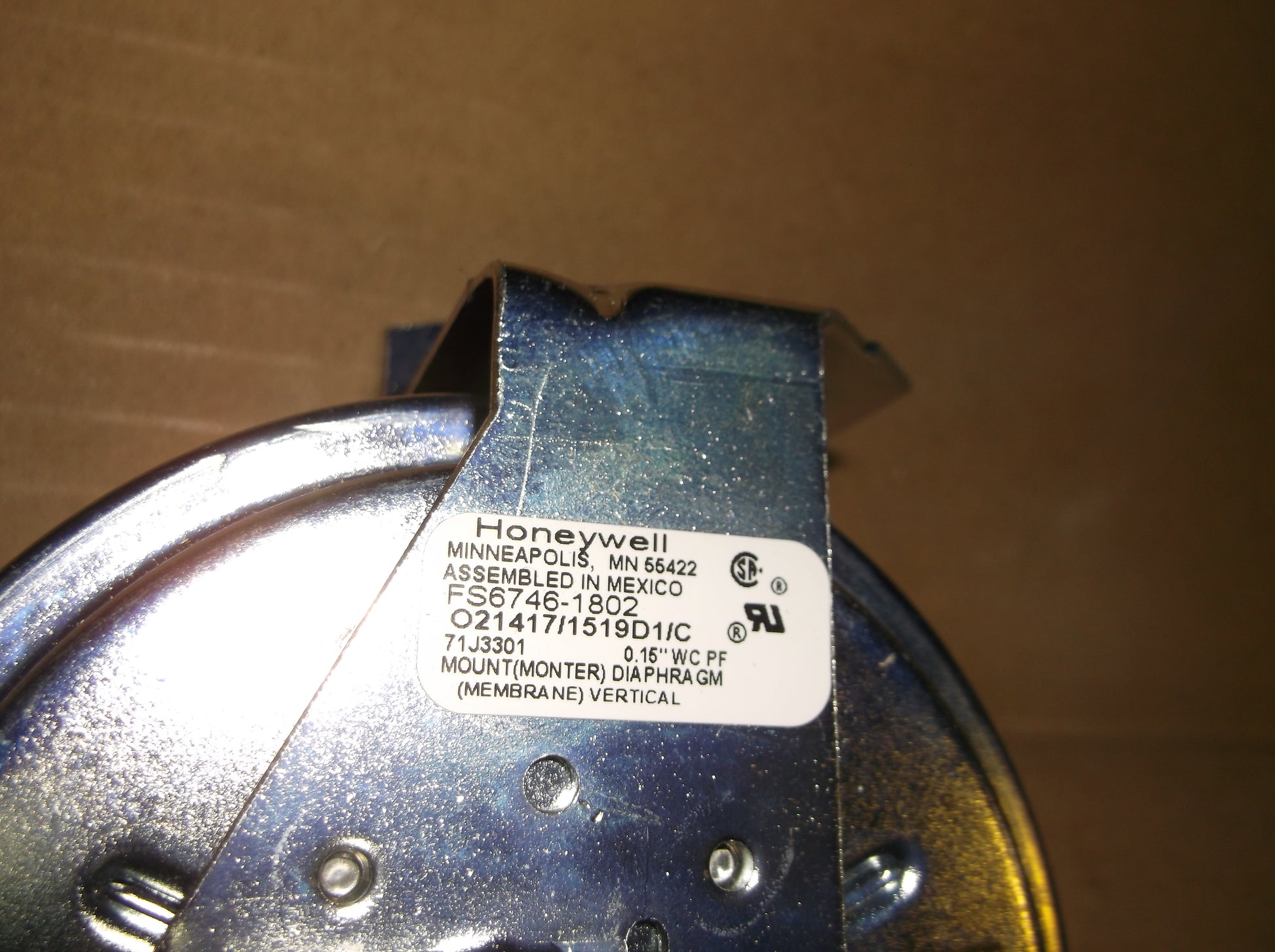 PRESSURE SWITCH 0.15" WCPF 1-PORT, 2-TERM, NORMALLY OPEN