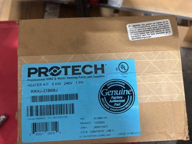 5 Kw Electric Heat Kit,  240/60/1, W/30 Amp Breaker