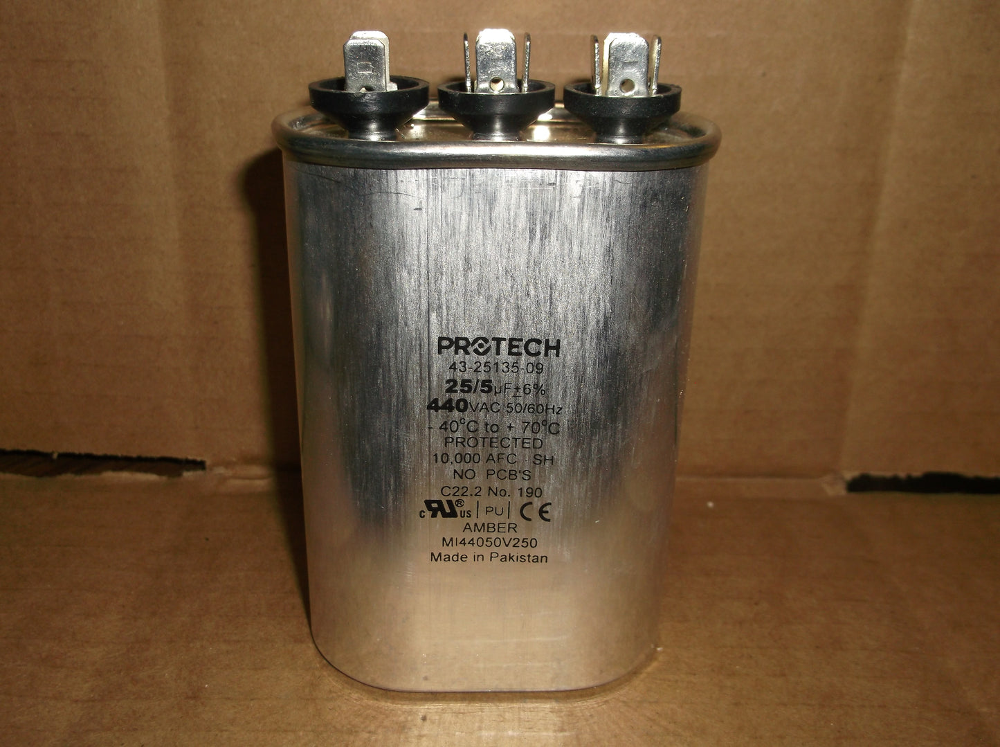 25+5UF X 440VAC OVAL DUAL RUN CAPACITOR