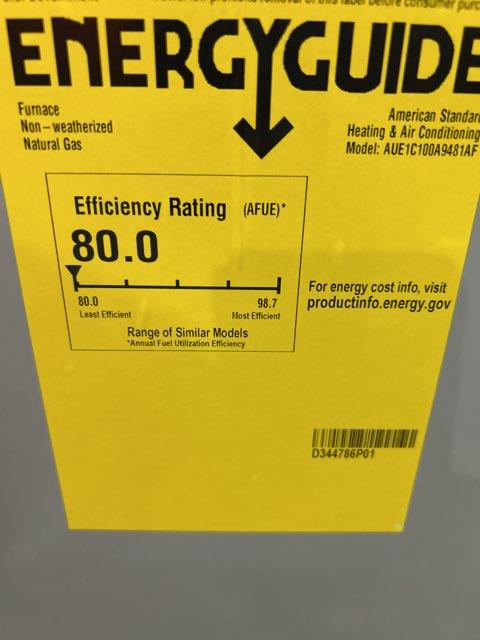 100,000 Btu PSC Multi Spd Up/Horiz Induced Draft Gas Furnace, 80% 115/60/1 Cfm:160