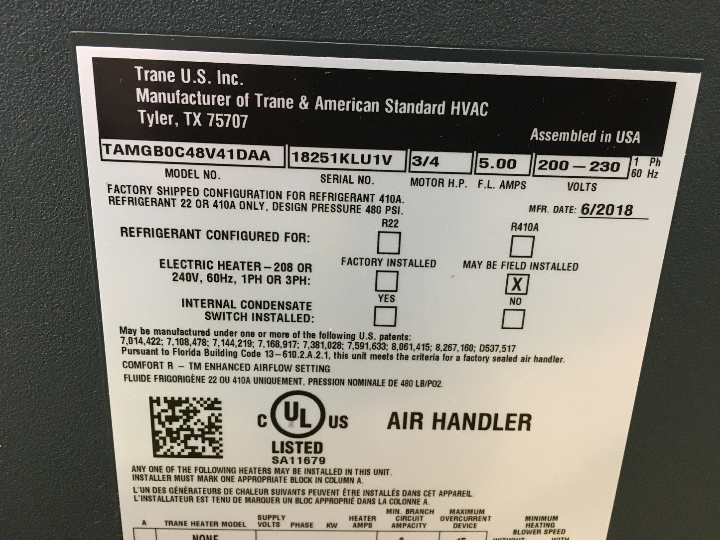 Fan Coil multiposición de 4 toneladas, velocidad variable, 208-230, monofásico, 60 Hz, 20 SEER