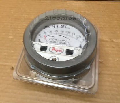 5" DIA MAGNEHELIC DIFFERENTIAL 0-2.0" W.C. PRESSURE INDICATING TRANSMITTER GAUGE/W 2 3/8"FPT'S 