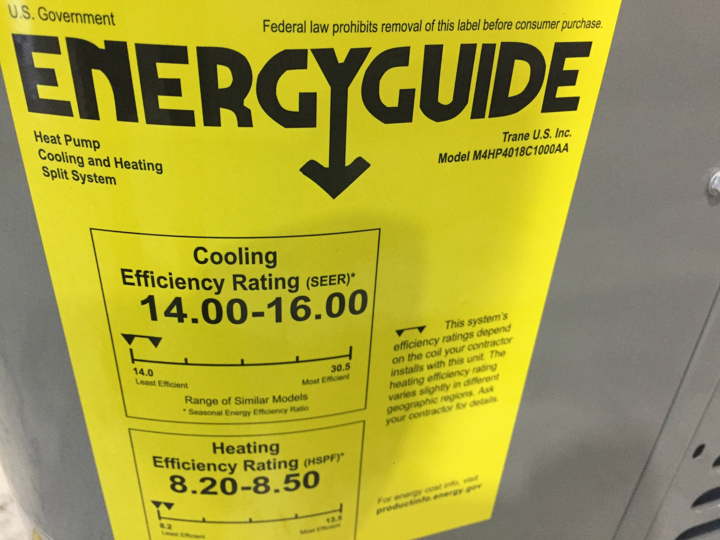 1.5 Ton Split-System Heat Pump 208-230/60/1 R-410A 14 Seer