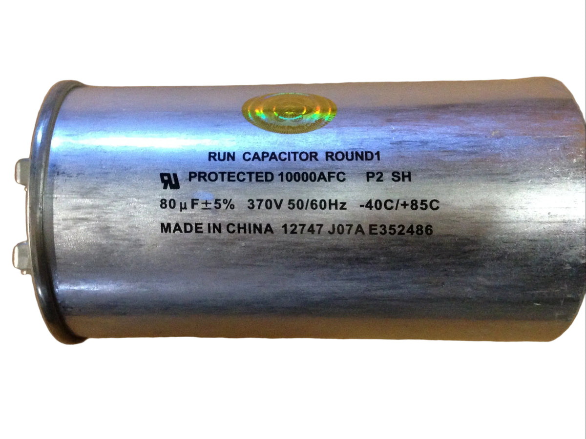 370 Vac, 80MFD 50/60 Hz, Round Capacitor