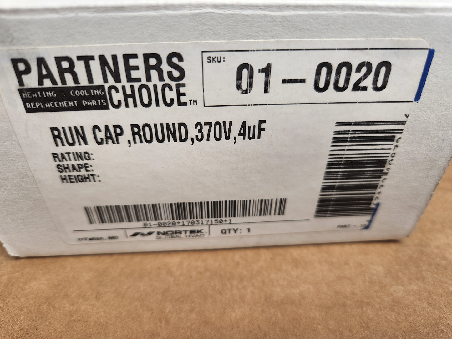 370 Vac, 4MFD 50/60 Hz, Round Capacitor