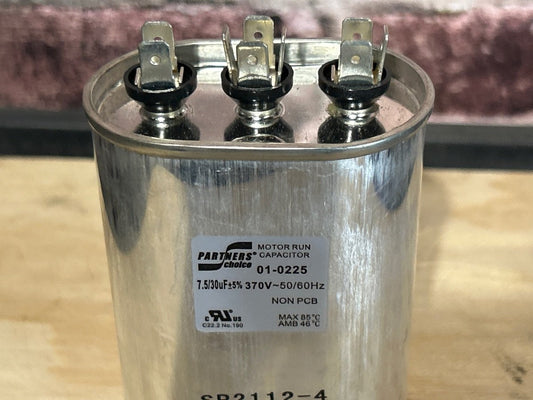 370 Vac, 30+7.5MFD 50/60 Hz, Oval Capacitor