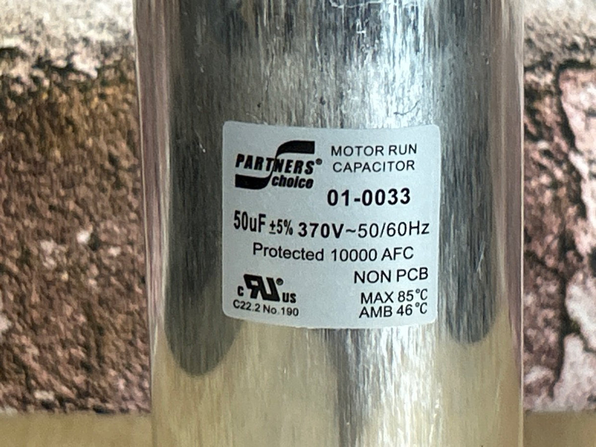 370 Vac, 50MFD 50/60 Hz, Round Capacitor