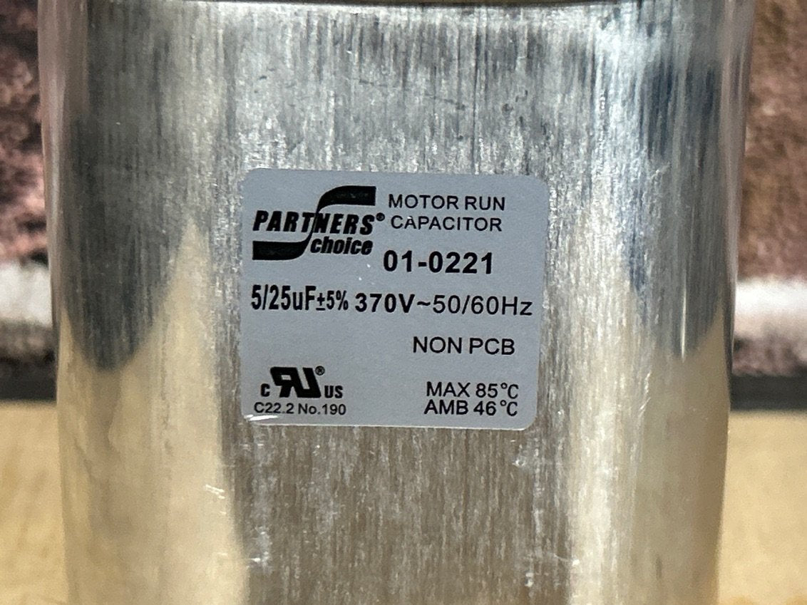 25+5MFD x 370VAC Oval Dual Run Capacitor