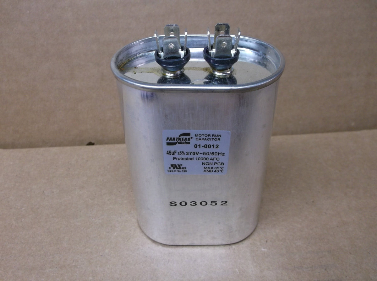 370 Vac, 45MFD 50/60 Hz, Oval Capacitor