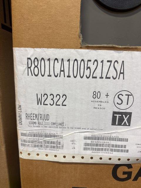 100,000 Btu Downflow Classic" Series Single Stage ECM Natural Gas Furnace