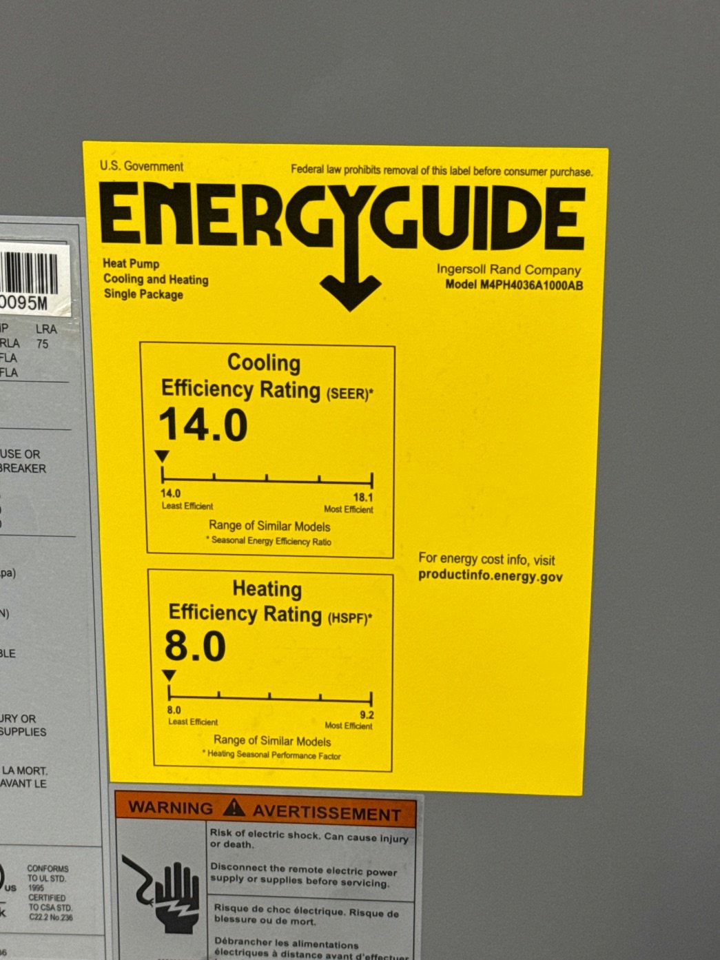 3 Ton Single-Stage Heat Pump Package Unit, 208-230/60/1, R-410A, 14 SEER