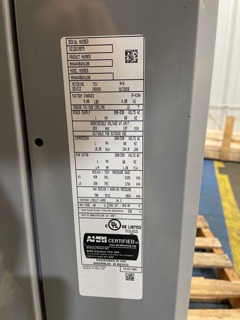 4 Ton Horizontal Air Conditioning Outdoor Unit, 14 Seer, 208/230-60-1, R410A