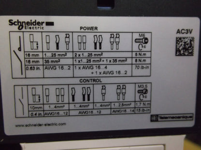 REVERSING CONTACTOR 3-POLE  COIL VOLTAGE:120VAC 50/60HERTZ  50AMP 40HP 200-208-230-240-460-480-600 VACVAC