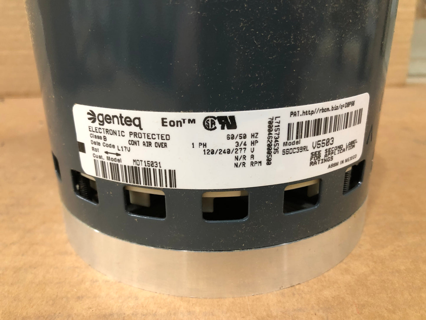 Motor de soplador ECM de 3/4 HP 120-240-277/50-60/1 sin módulo
