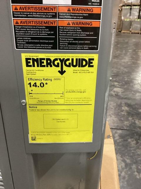 4 Ton Split-System Air Conditioner, 16 Seer 208-230/60/1 R-410A