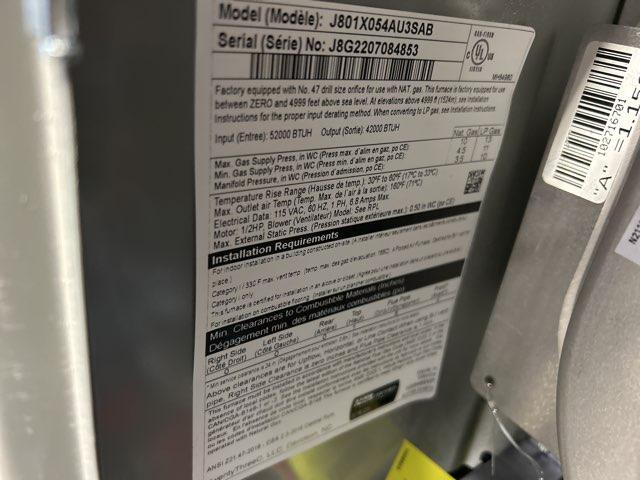 54,000 Btu Single Stage UPFlow/Horizontal ECM Natural Gas Furnace, 80% Afue 115/60/1 Cfm:1200