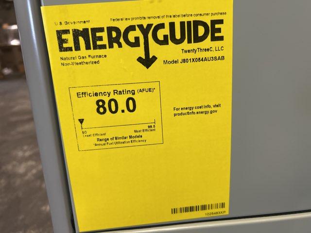 54,000 Btu Single Stage UPFlow/Horizontal ECM Natural Gas Furnace, 80% Afue 115/60/1 Cfm:1200